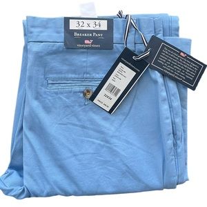 NWT VINEYARD VINES Classic Stretch Breaker Pant Coastline Blue Preppy Size 32x34